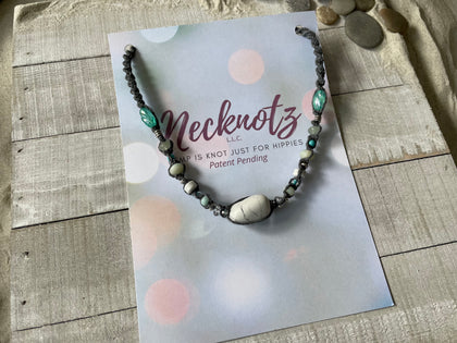 Twisted Natural Stone & Hemp Necklaces